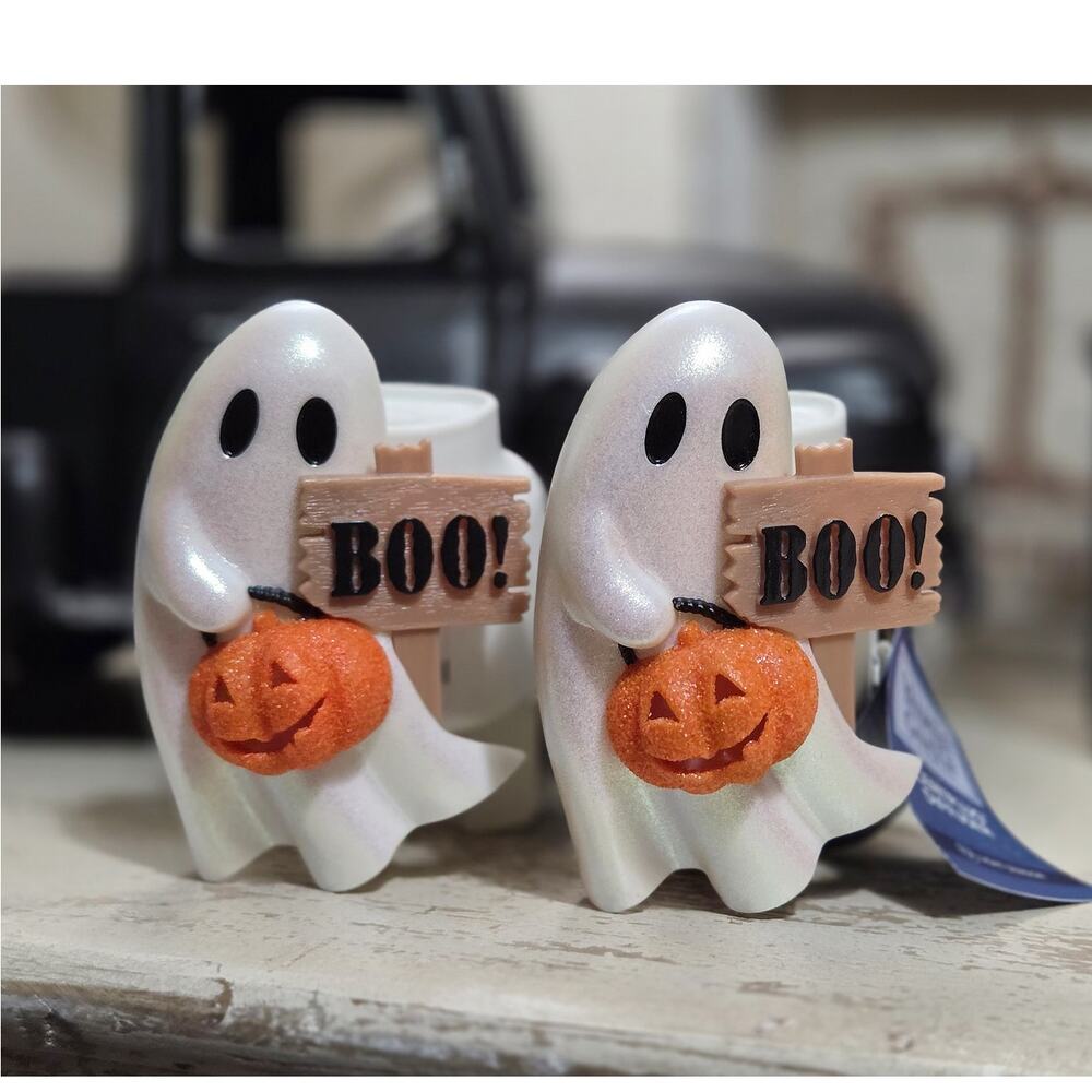 New YANKEE CANDLE Metallic Shimmer Boo Ghost Scent Plug Diffuser Plug In X 2